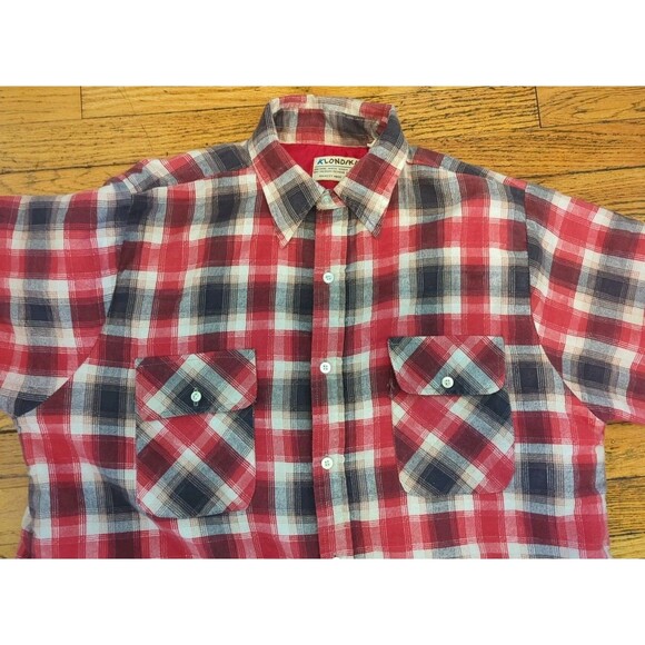 VINTAGE Woodsman by Klondike Lined Flannel Shirt Jacket Made in USA Sz 16 L 16.5 - Picture 3 of 7